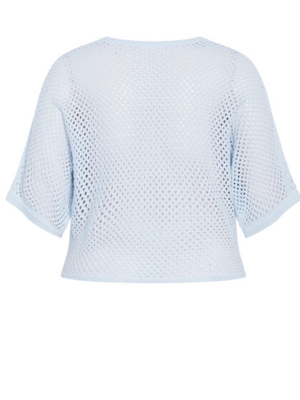 City Chic Crochet Knit Top Light Blue Size 16 BNWT - Picture 5 of 11